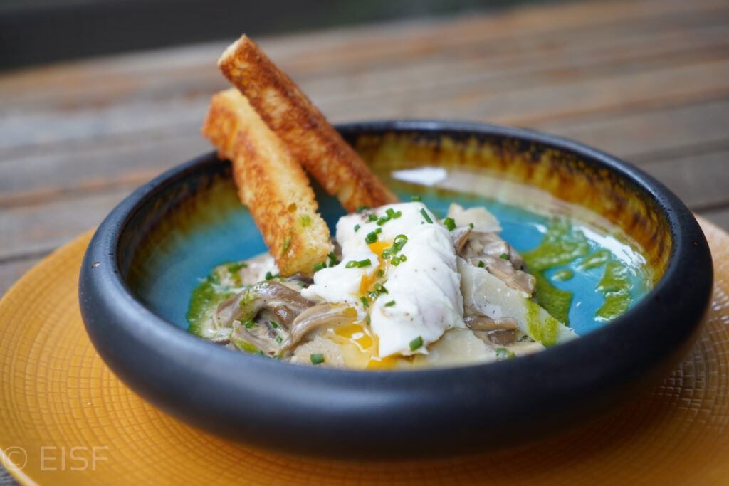 EISF - Oeuf poché au ragout de pleurote - Cuisine végétarienne